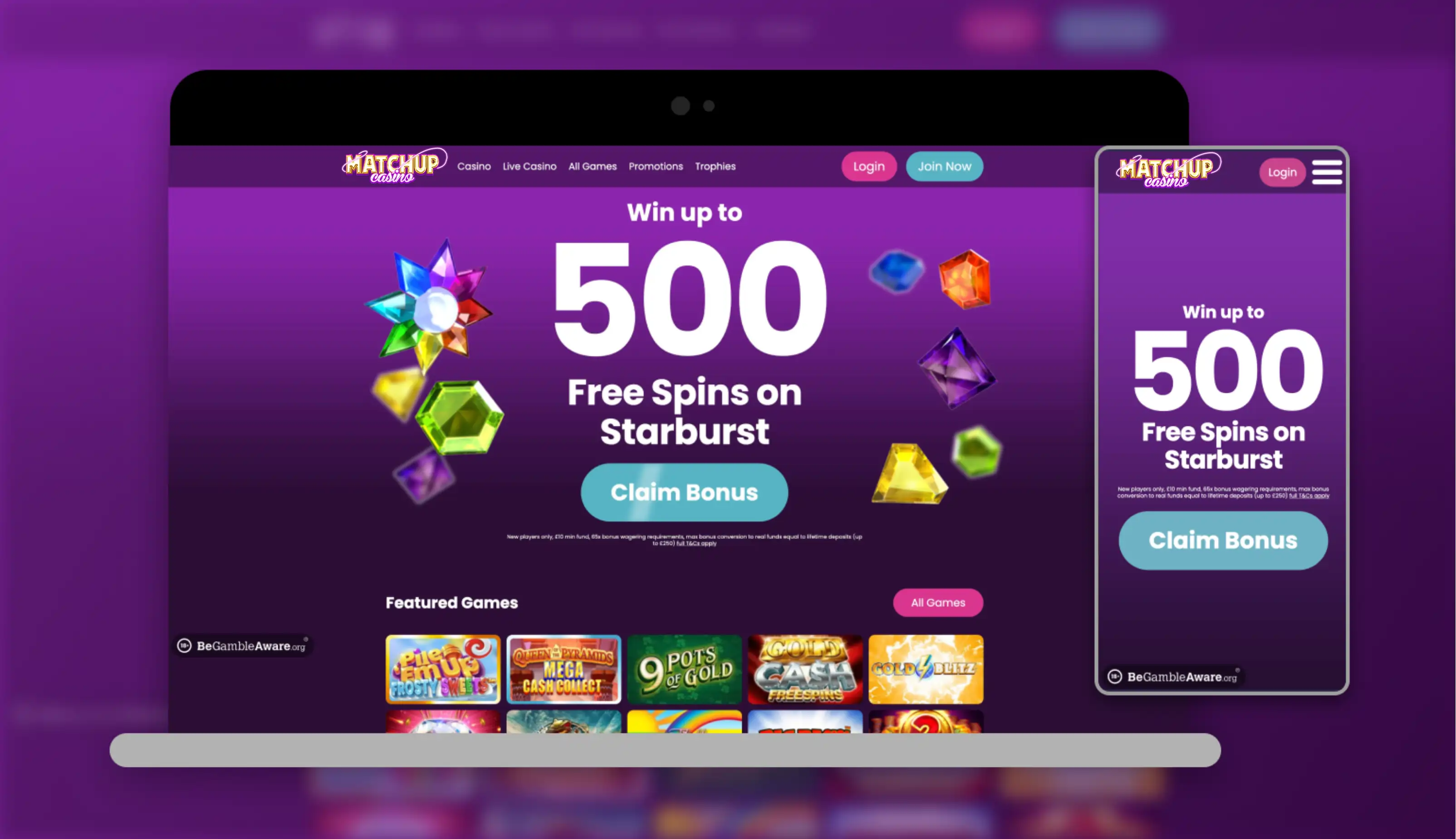 MatchUp Casino App Screenshot